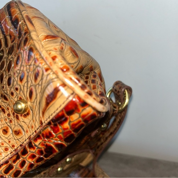 *****RARE AUTHENTIC BRAHMIN VINTAGE DANICA TOASTED ALMOND SHOULDER BAG - Picture 13 of 14